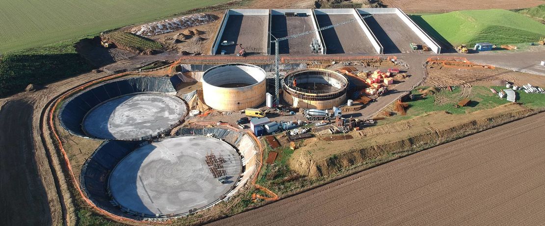 Die von Prodeval gebaute Biogasanlage in der belgischen Region Wallonien wird aus jährlich 55.000 Tonnen organischer Masse 1.400 Nm³/h Biogas erzeugen (©Prodeval).